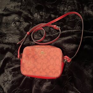 Coach Mini Jamie Signature Red Camera Bag